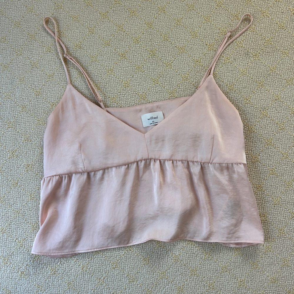 Aritzia Pink Sleeveless Crop Camisole